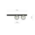Lampa sufitowa FIT 2 BLACK/GRAFIT 1122/2 EMIBIG