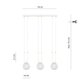 Lampa wisząca GLAM 3 WHITE/TRANSPARENT 1116/3 EMIBIG
