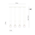 Lampa wisząca GLAM 4 WHITE/OPAL 1115/4 EMIBIG
