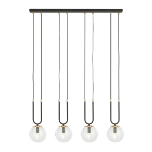 Lampa wisząca GLAM 4 BLACK/TRANSPARENT 1114/4 EMIBIG