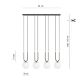 Lampa wisząca GLAM 4 BLACK/OPAL 1112/4 EMIBIG
