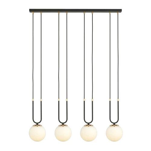 Lampa wisząca GLAM 4 BLACK/OPAL 1112/4 EMIBIG