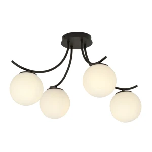 Lampa sufitowa BOSTON 4 BLACK/OPAL 1109/4 EMIBIG