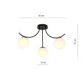 Lampa sufitowa BOSTON 3 BLACK/OPAL 1109/3 EMIBIG
