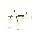 Lampa sufitowa SMART 5 BLACK/OPAL 1103/5 EMIBIG