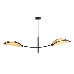 Lampa sufitowa LOTUS 2 BLACK/RATTAN 1108/2 EMIBIG