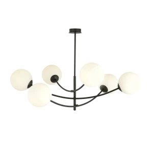 Lampa sufitowa HUNTER 6 BLACK/OPAL 1102/6 EMIBIG