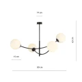 Lampa sufitowa HUNTER 4 BLACK/OPAL 1102/4 EMIBIG