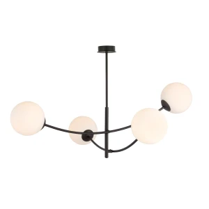 Lampa sufitowa HUNTER 4 BLACK/OPAL 1102/4 EMIBIG