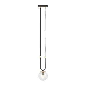 Lampa wisząca GLAM 1 BLACK/TRANSPARENT 1114/1 EMIBIG