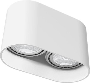 Biały podwójny spot OVAL WHITE z lakierowanego aluminium Nowodvorski