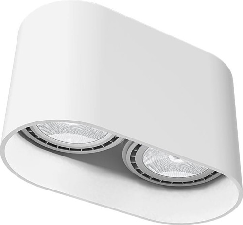 Biały podwójny spot OVAL WHITE z lakierowanego aluminium Nowodvorski