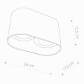 Biały podwójny spot OVAL WHITE z lakierowanego aluminium Nowodvorski