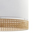Lampa wisząca PAGLIA WHITE z białej tkaniny i rattanu o średnicy 38,5cm TK Lighting