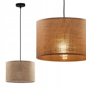 Lampa wisząca JUTA z naturalnej tkaniny o średnicy 30cm na żarówkę E27 TK Lighting