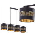 Lampa wisząca TAGO BLACK na listwie do salonu czarno-złote klosze TK Lighting