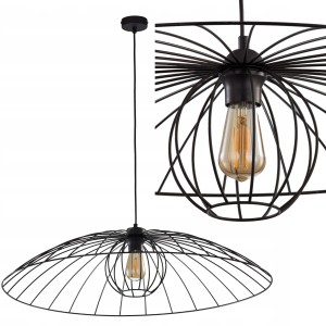 Lampa wisząca 80cm BARBELLA druciana nowoczesna czarna TK Lighting