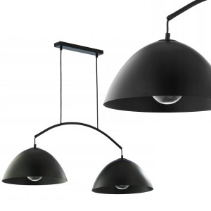 Lampa wisząca FARO NEW BLACK z dwoma metalowymi kloszami na łukowej listwie TK Lighting