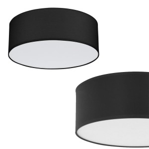 Lampa sufitowa RONDO okrągła czarna z białą przesłoną o średnicy 45cm TK Lighting