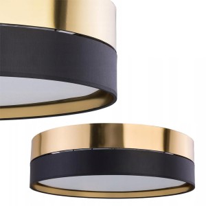 Lampa sufitowa plafon HILTON nowoczesny czarno-złoty o średnicy 45cm TK Lighting