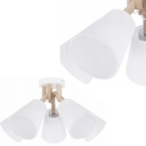 Lampa sufitowa VAIO z drewnianym stelażem i 5 białymi kloszami TK Lighting