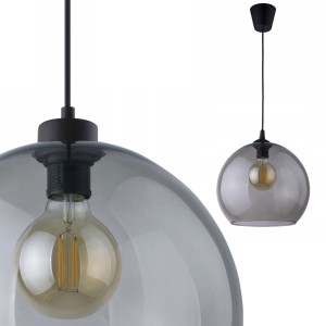 Lampa wisząca CUBUS GRAPHITE z grafitowym, szklanym kloszem o średnicy 30cm TK Lighting