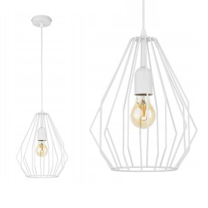 Druciany zwis BRYLANT WHITE biały na żarówkę E27 TK Lighting