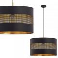 Lampa wisząca TAGO BLACK o średnicy 50cm z czarno-złotym kloszem z perforacjami TK Lighting