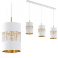 Lampa wisząca BOGART WHITE na podłużnej listwie z trzema perforowanymi kloszami TK Lighting