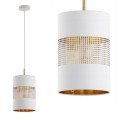 Lampa wisząca BOGART WHITE z biało-złotym perforowanym kloszem TK Lighting