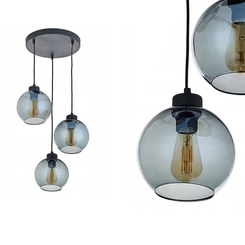 Lampa wisząca CUBUS GRAPHITE z trzema grafitowymi, szklanymi kulami TK Lighting