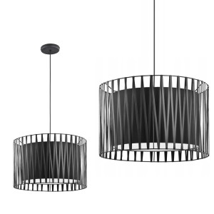 Lampa wisząca HARMONY BLACK czarna z abażurem i dekoracją na 3 żarówki E27 TK Lighting
