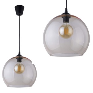 Lampa wisząca CUBUS kula z bursztynowego szkła TK Lighting