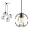 Lampa wisząca JAULA z okrągłymi, złoto-czarnymi drucianymi kloszami TK Lighting