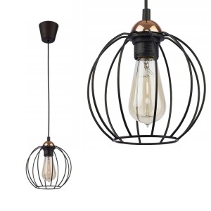 Lampa wisząca GALAXY industrialna czarna druciana kula loft TK Lighting