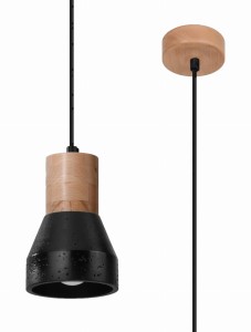 Lampa wisząca QUBIC czarna E27 1x60W IP20 SL.0963 SOLLUX