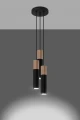 Lampa wisząca PABLO 3P czarna GU10 3x40W IP20 SL.1014 SOLLUX