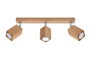 Lampa sufitowa KEKE 3 dąb GU10 3x40W IP20 SL.1037 SOLLUX