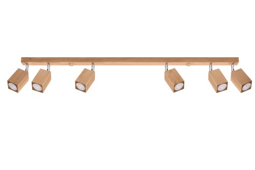 Lampa sufitowa KEKE 6 dąb GU10 6x40W IP20 SL.1039 SOLLUX