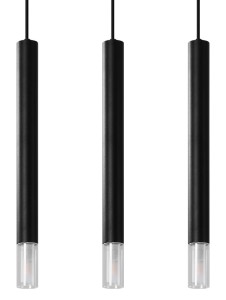 Lampa wisząca WEZYR 3 czarna G9 3x40W IP20 SL.0962 SOLLUX