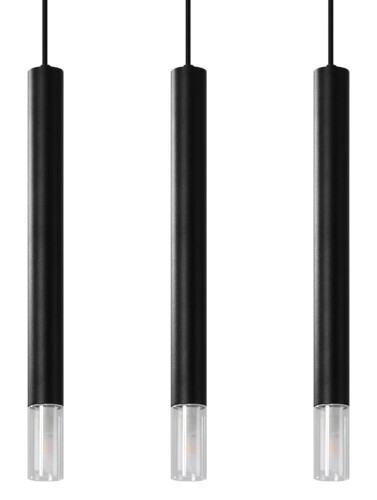 Lampa wisząca WEZYR 3 czarna G9 3x40W IP20 SL.0962 SOLLUX