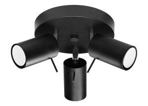 Lampa sufitowa RING 3P czarny GU10 3x40W IP20 SL.1016 SOLLUX