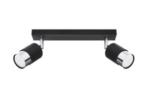 Lampa sufitowa NERO 2 czarny/chrom GU10 2x40W IP20 SL.1065 SOLLUX
