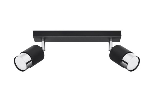 Lampa sufitowa NERO 2 czarny/chrom GU10 2x40W IP20 SL.1065 SOLLUX