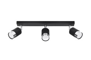 Lampa sufitowa NERO 3 czarny/chrom GU10 3x40W IP20 SL.1066 SOLLUX