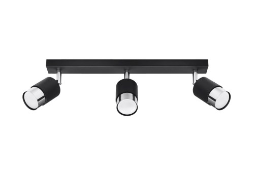 Lampa sufitowa NERO 3 czarny/chrom GU10 3x40W IP20 SL.1066 SOLLUX
