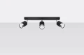 Lampa sufitowa NERO 3 czarny/chrom GU10 3x40W IP20 SL.1066 SOLLUX