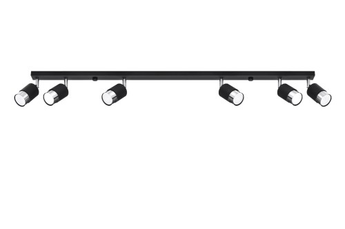 Lampa sufitowa NERO 6 czarny/chrom GU10 6x40W IP20 SL.1068 SOLLUX