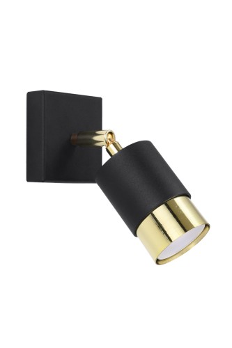 Kinkiet NERO czarny/złoty GU10 1x40W IP20 SL.1069 SOLLUX