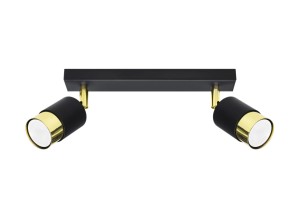 Lampa sufitowa NERO 2 czarny/złoty GU10 2x40W IP20 SL.1070 SOLLUX